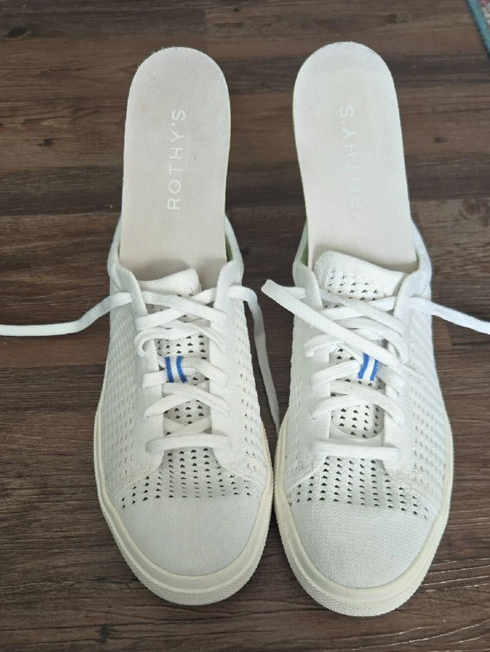 Rothy's White Knit Lace Up Washable Sneakers
